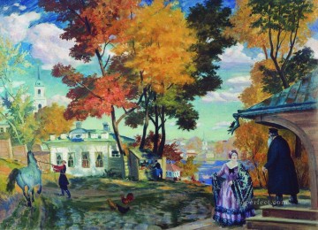 Mikhailovich Pintura al %C3%B3leo - otoño de 1924 Boris Mikhailovich Kustodiev